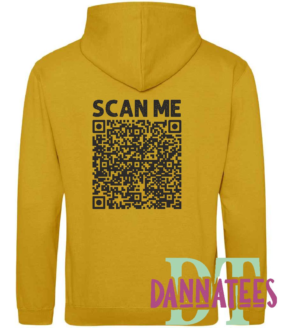 Gorilla Middle Finger Prank QR Code Custom Printed Hoodies Back Print QR Code Scan Me Prank