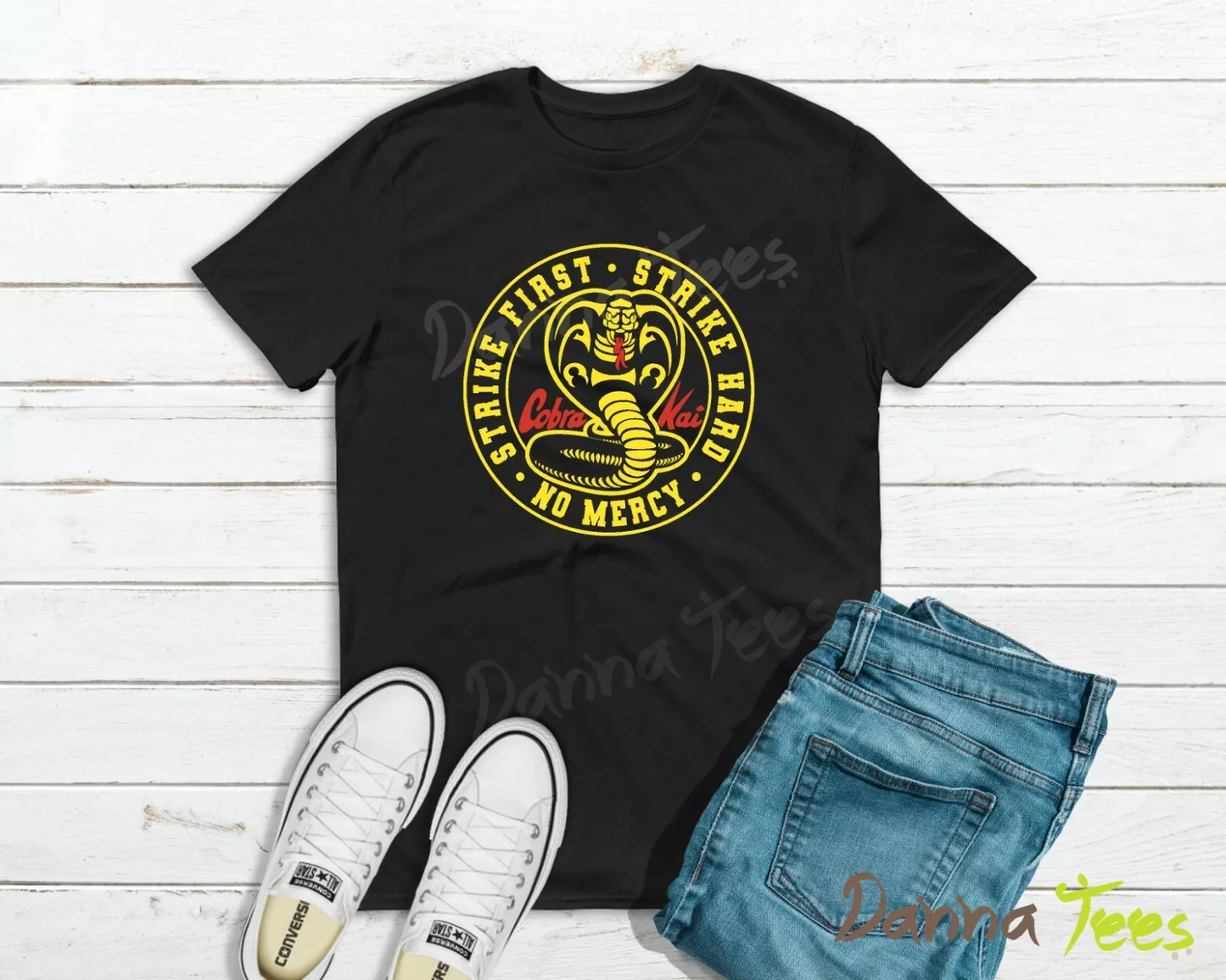 Cobra Kai Strike First Strike Hard No Mercy Inspired T Kids T-Shirt 100%Cotton