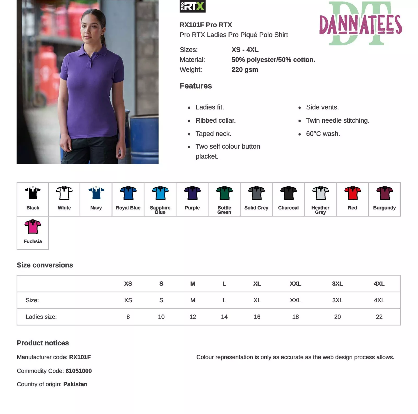 Custom Printed Lady Fit Polo Shirt