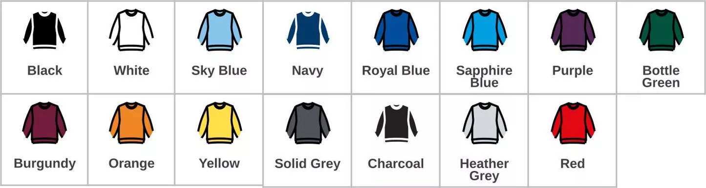 Personalised Custom Printed Sweatshirts, Workwear, Party, uniform, stag, holiday