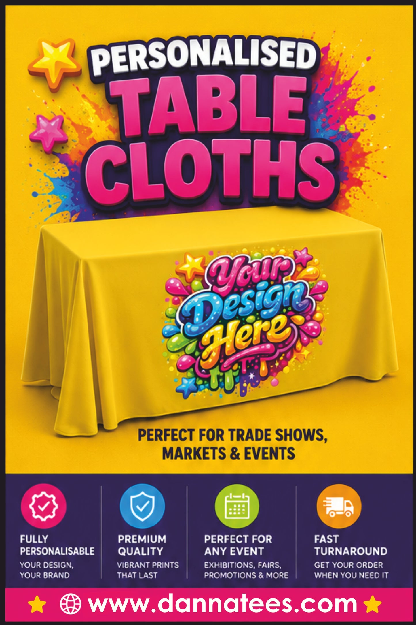 Roller Banner, Table Cloth & A5 Flyers Complete Business Promotion Bundle