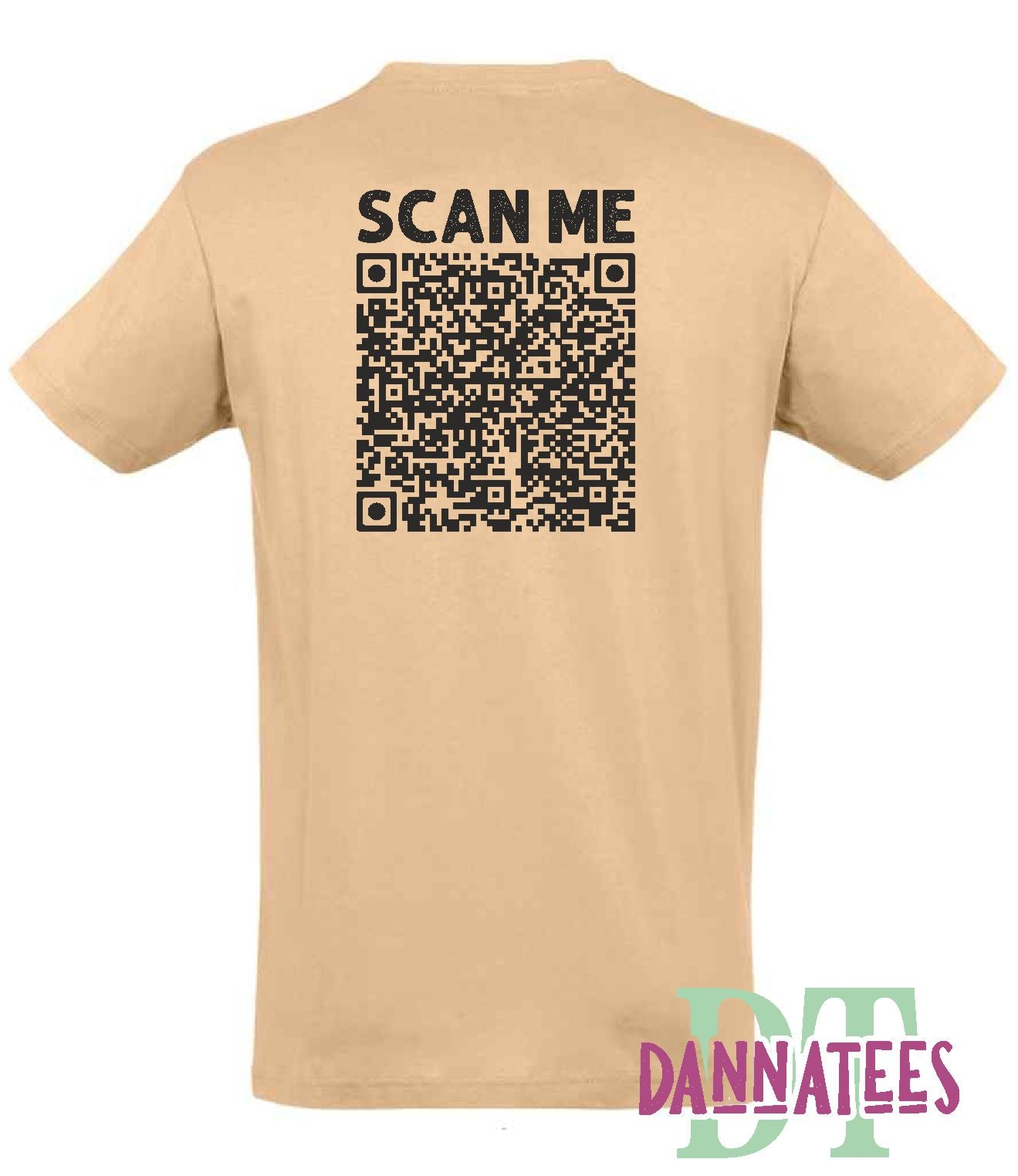 Gorilla Middle Finger Prank QR Code Custom Printed T-Shirt Back Print QR Code scan the QR code
