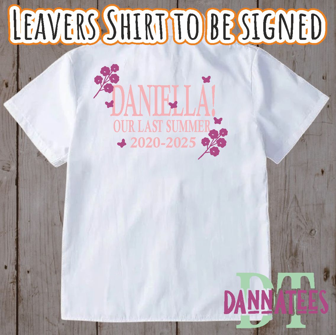 2025 Leavers Shirts to be Signed printed or Glitter sizes from 6 to 16