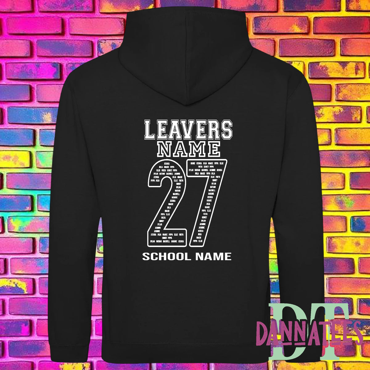 Personalised Leavers 2027 Hoodie Kids Adults School Year 11 Class Names 27