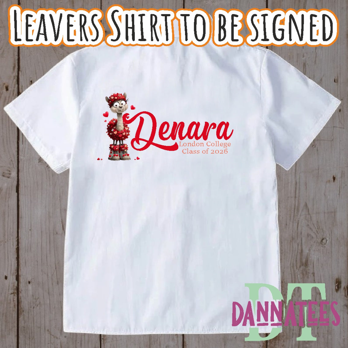 2026 Leavers Shirts to be Signed printed or Glitter sizes from 6 to 16