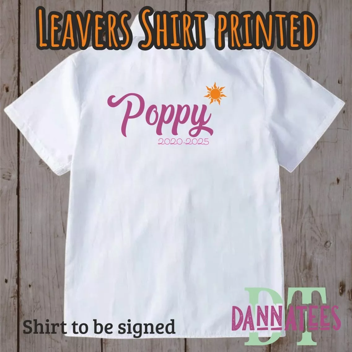 2025 Leavers Shirts to be Signed printed or Glitter sizes from 6 to 16