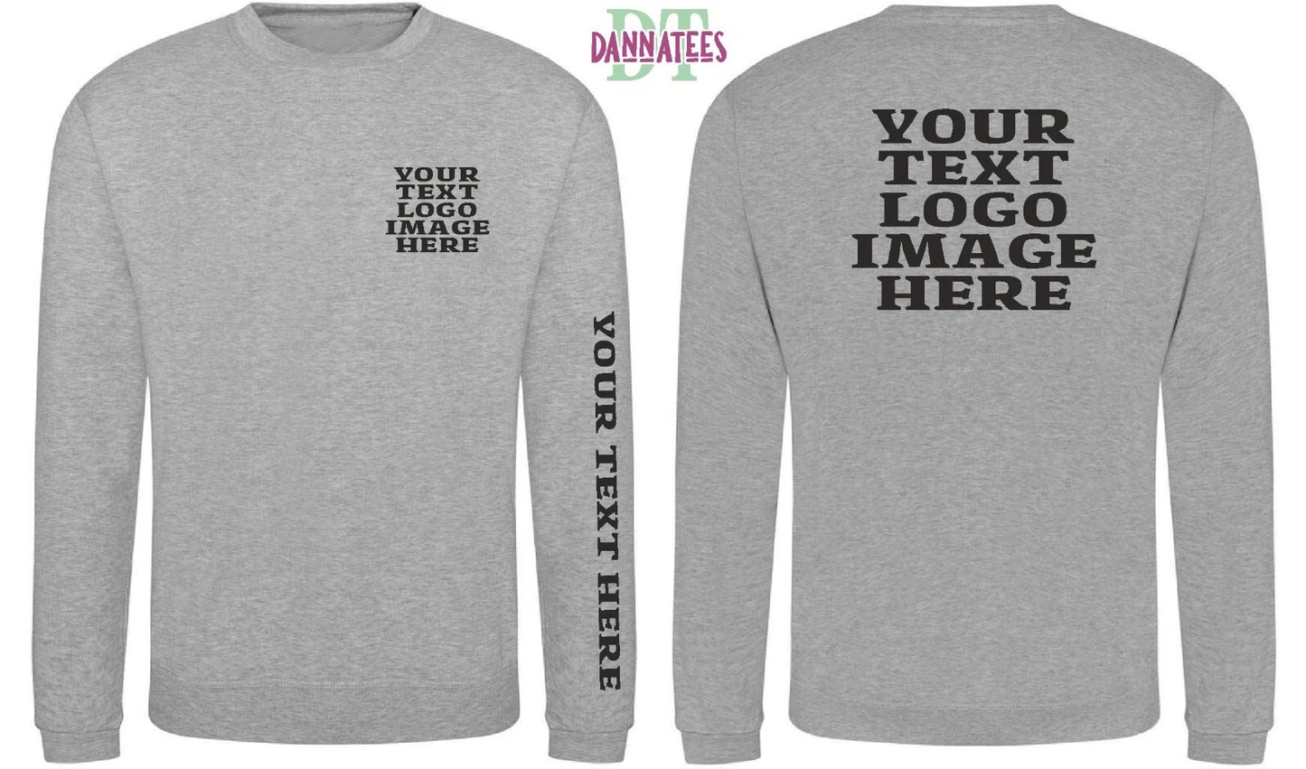 Personalised Custom Printed Sweatshirts, Workwear, Party, uniform, stag, holiday