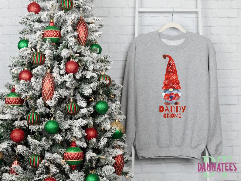 Personalized Christmas Gnome Family Sweatshirt: Matching Holiday Sweaters
