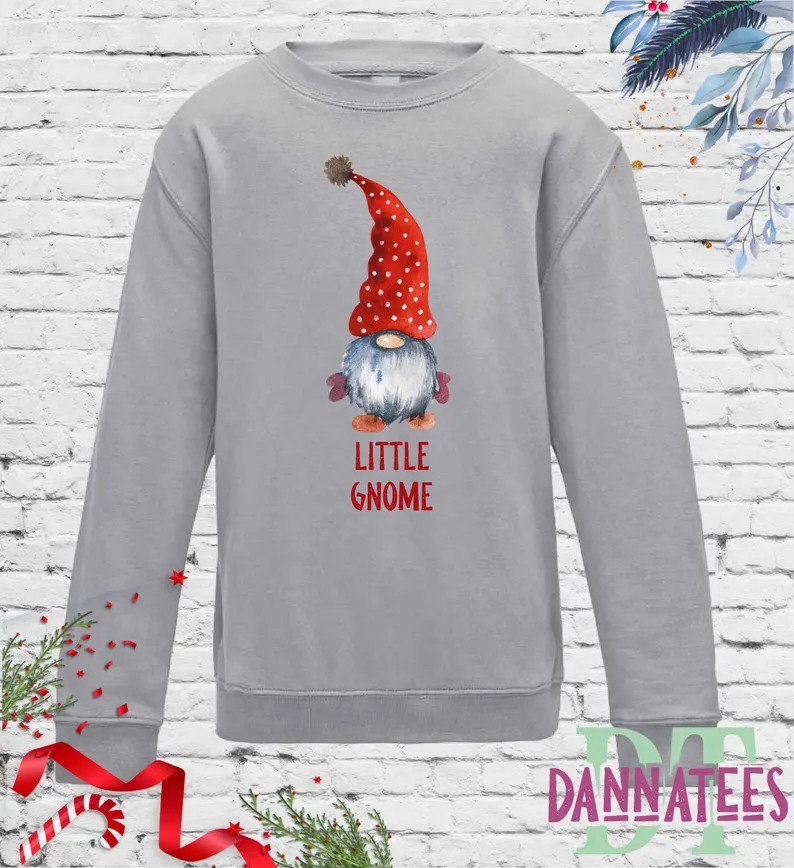 Personalized Christmas Gnome Family Sweatshirt: Matching Holiday Sweaters