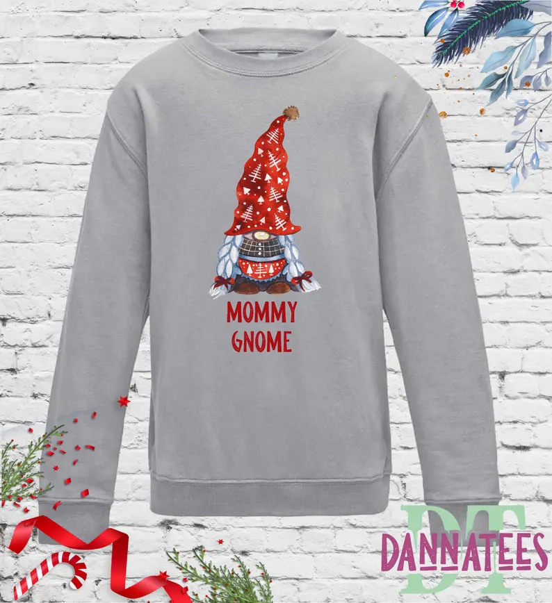 Personalized Christmas Gnome Family Sweatshirt: Matching Holiday Sweaters