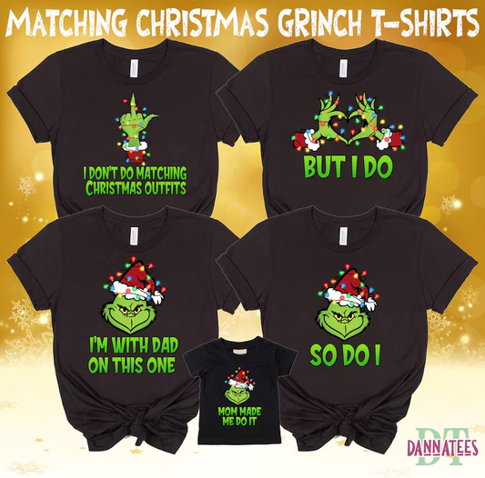 Team Grinch Christmas T-Shirts: Matching Family Outfits