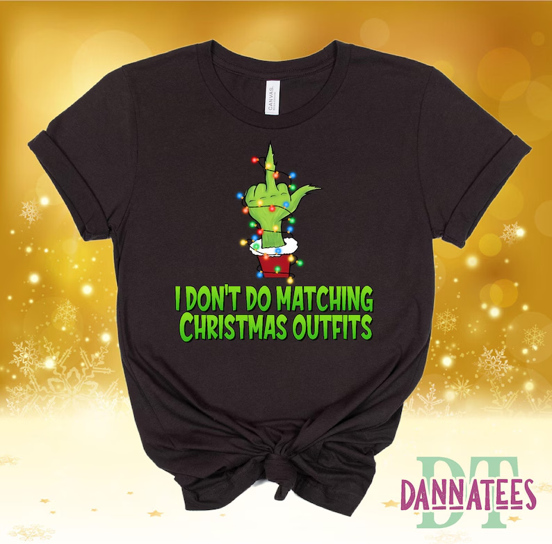 Team Grinch Christmas T-Shirts: Matching Family Outfits