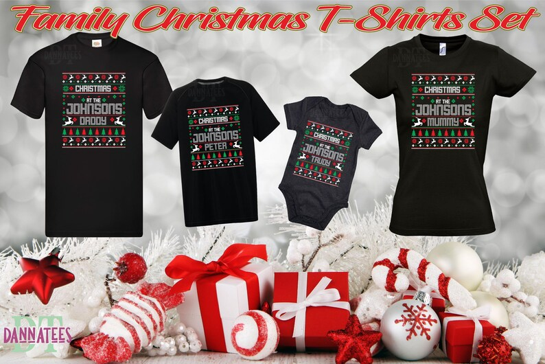 Personalized Family Christmas T-Shirts: Matching Holiday Shirts
