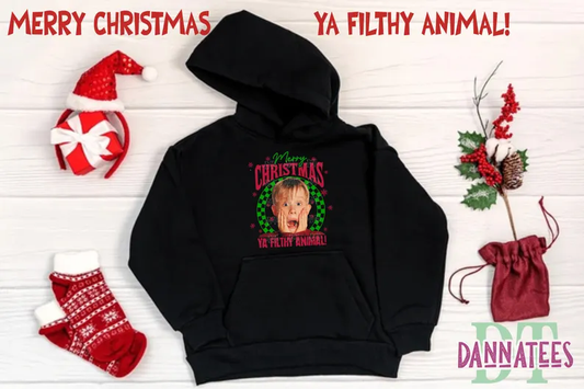 Merry Christmas Ya Filthy Animal Hoodie Kids and Unisex Hoodies from S to Size 7XL