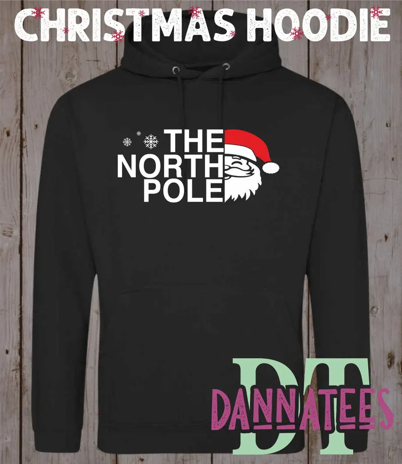 Santa North Pole Hoodie: Matching Kids & Unisex Christmas Sweatshirt