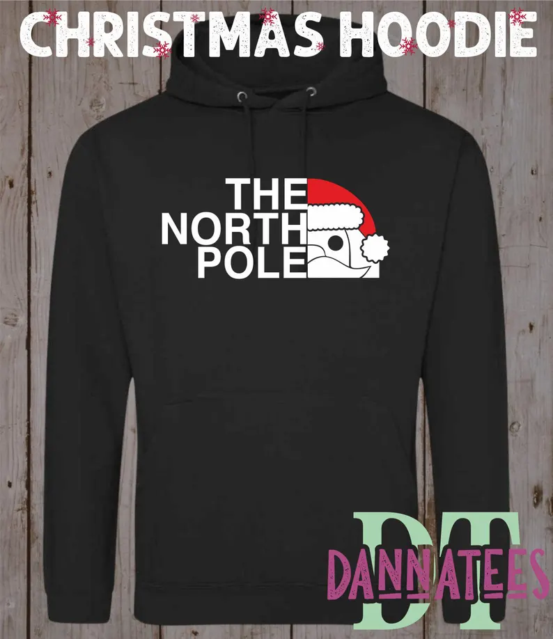 Santa North Pole Hoodie: Matching Kids & Unisex Christmas Sweatshirt
